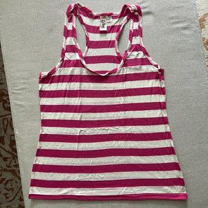 EUC Pink and White Striped Tank Top Sz L